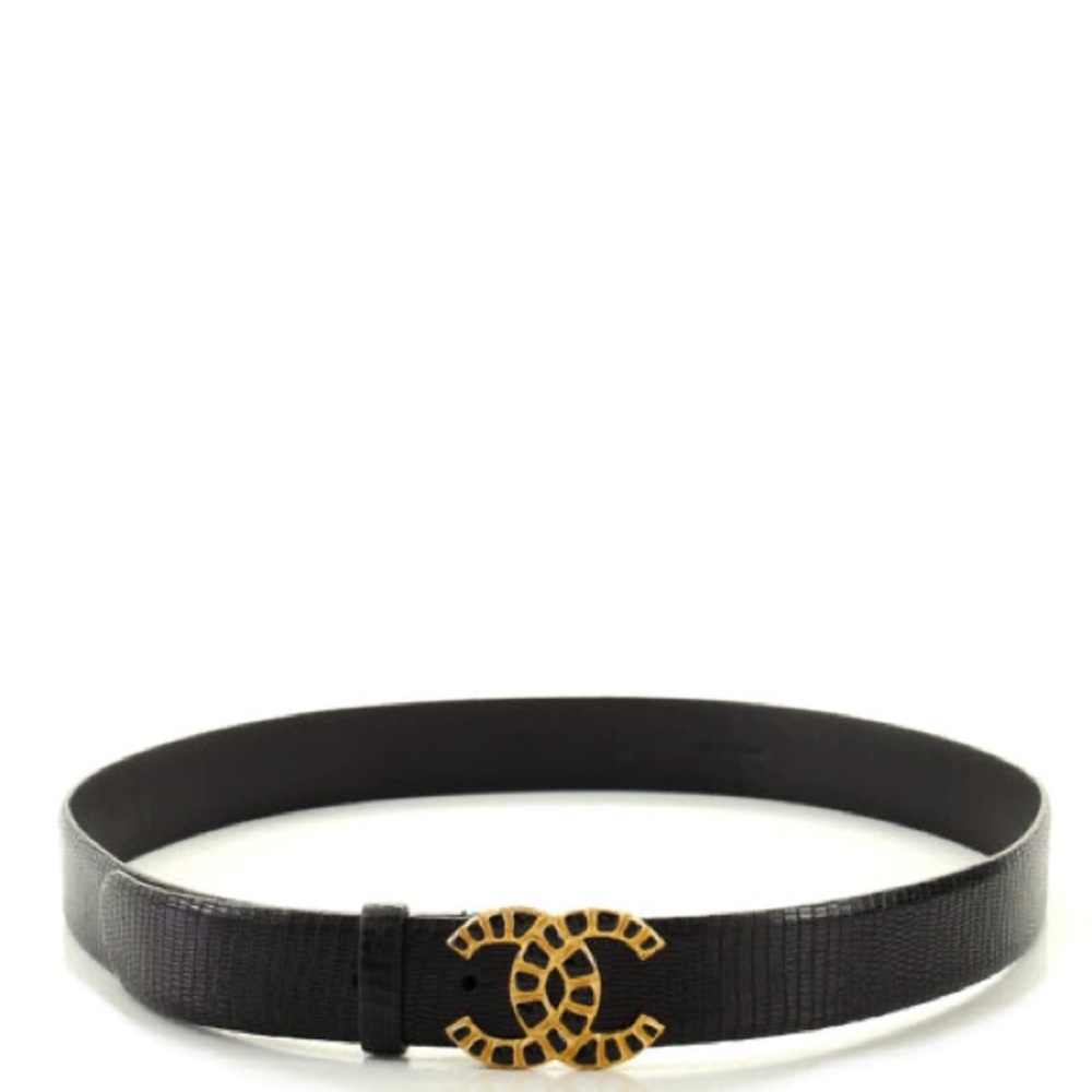 Along the Nile CC Belt Lizard Embossed Leather